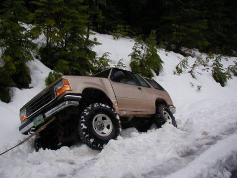 1994 Ford Explorer - Girlpower stuck in a deep ditch and can't get out under her own power! The cause: 4 wheelin withdrawls