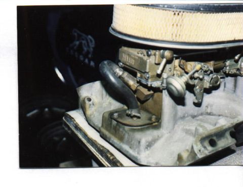 1965 Ford 427 - This photo shows a close-up of a Holley carburetor and air cleaner assembly, not a complete vehicle.
