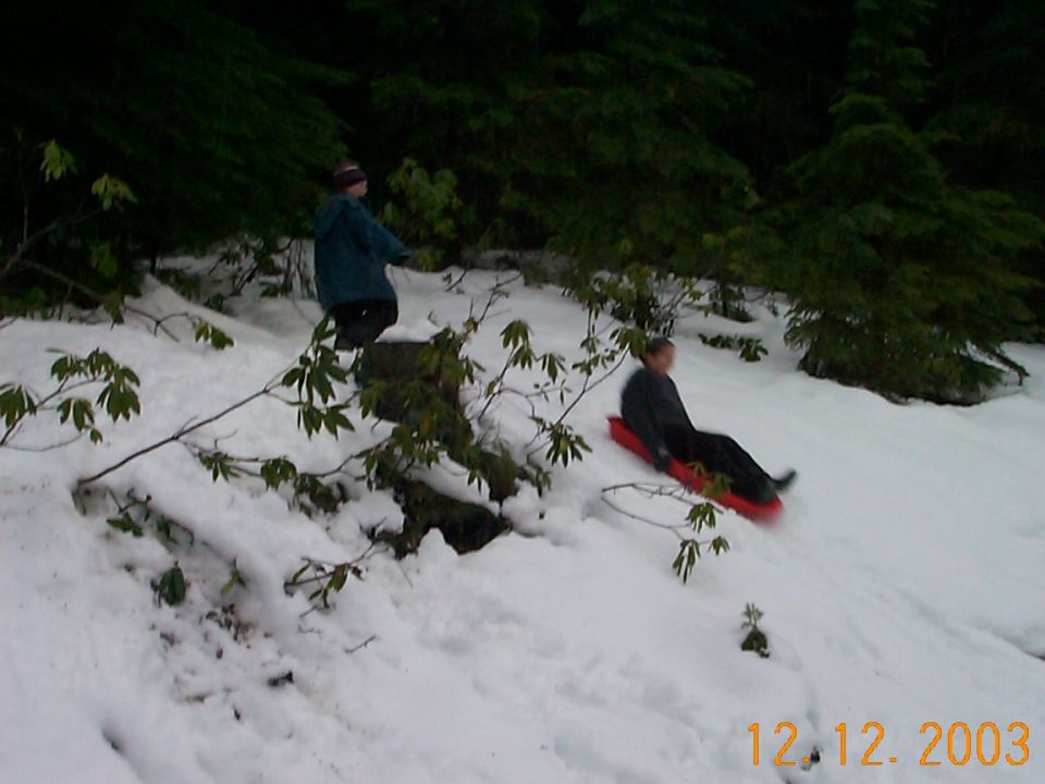 Kaitlyn goes sledding