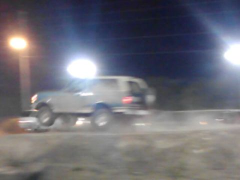 1996 Ford Bronco - Jumping my truck at Trucks on the Track back before I lifted it. Still drove fine
