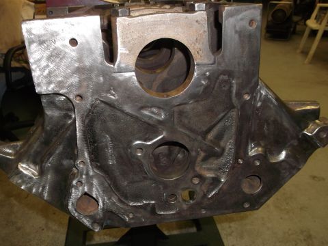 1964 Ford Galaxie - This is a close-up view of an engine block, likely a V8, with no visible identifying marks or year indicators.