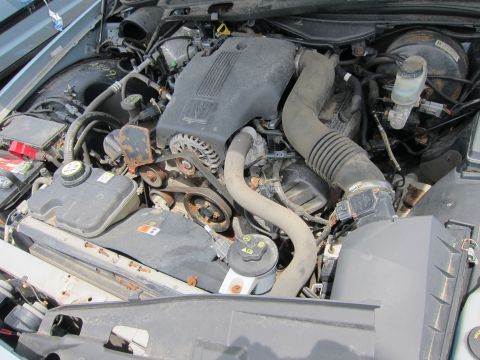 1991 Ford LTD Crown Victoria - Close-up view of a V8 engine bay, showing various mechanical parts and fluid reservoirs.