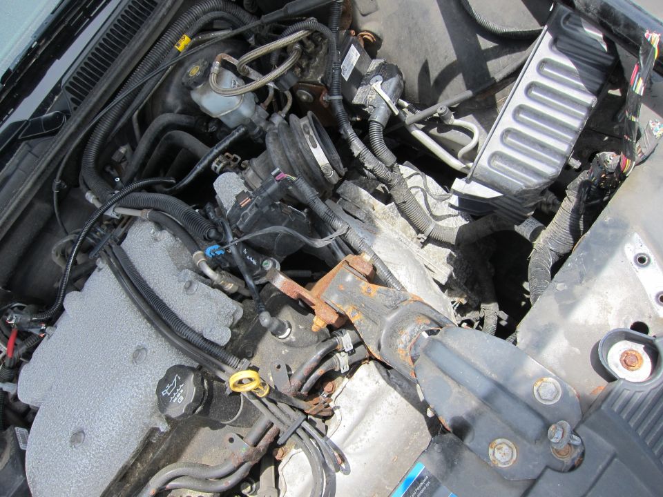 Engine bay with various hoses, wires, and engine components visible. Oil cap shows 'SAE 5W-30'