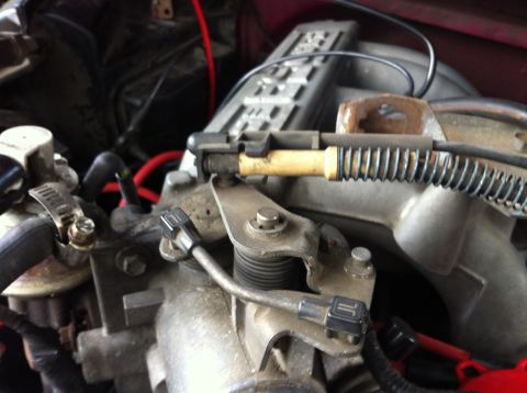 1992 Ford F-150 - Remove the cover for the throttle cable assuming it is still there and disconnect the throttle/cruise cable. It pops off of a little ball.…