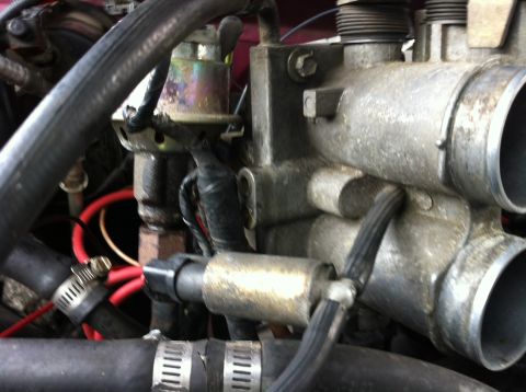 1992 Ford F-150 - Disconnect the rubber hose running to the throttle body from this solenoid. I cannot remember its name. While you are there disconnect the…