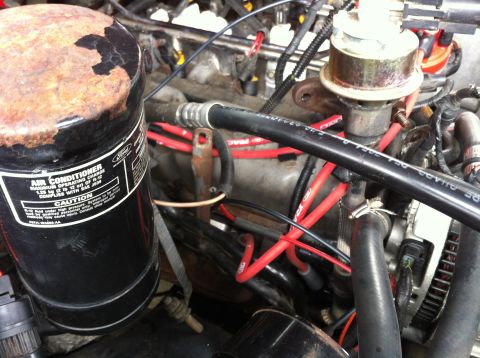 1992 Ford F-150 - Another shot of the re-routed plug wires. Much cleaner looking.