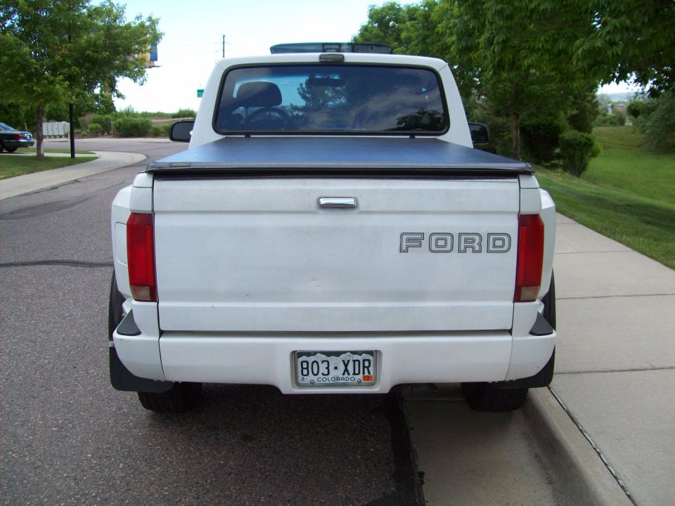 1993 Ford F-150 rear view, white
