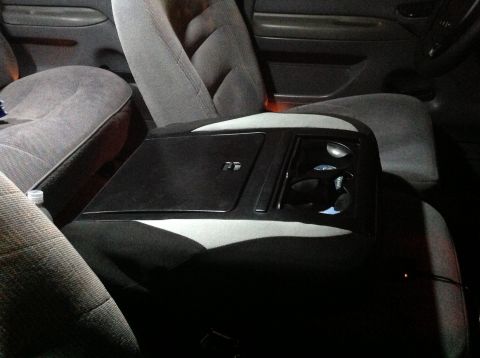 1997 Ford F-350 - Interior view of a 1997 Ford F-350, showing the center console and seating area.