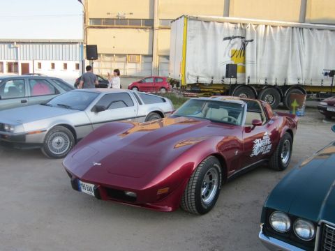 1991 Ford Crown Victoria - This red Chevrolet Corvette C3 features a distinctive body style and a decal on its side, seen here parked with other vehicles.
