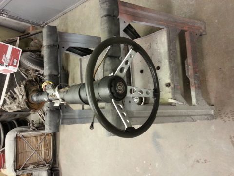 1967 Ford F-100 - A close-up view of a steering column and wheel assembly, showing the central hub and spokes.