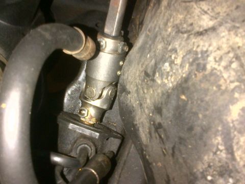 1980 Ford F-150 - Close-up view of a steering column universal joint, likely from a vehicle's steering system.