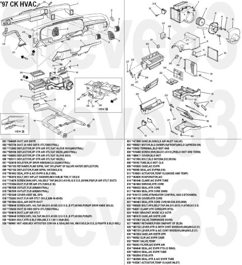 1997 Chevrolet Silverado 3500 - HVAC Exploded