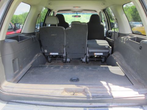 2001 Ford Crown Victoria - The interior cargo space of an SUV, with the rear seats folded down, revealing the storage area.