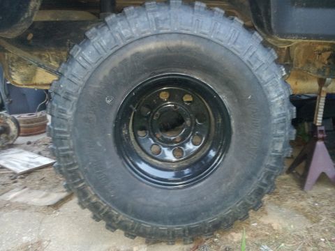 1986 Ford Bronco - This photo shows a close-up of an off-road tire and wheel, not a complete vehicle.