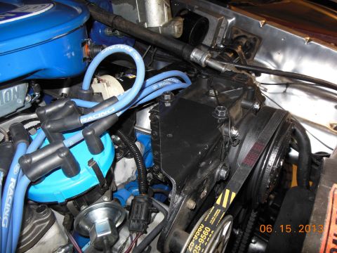 1979 Ford F-150 - Engine bay detail with spark plug wires and distributor cap visible.