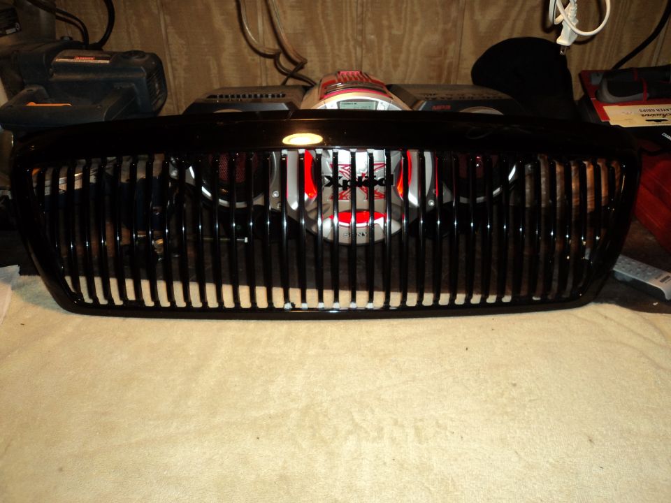 Black vertical grille
