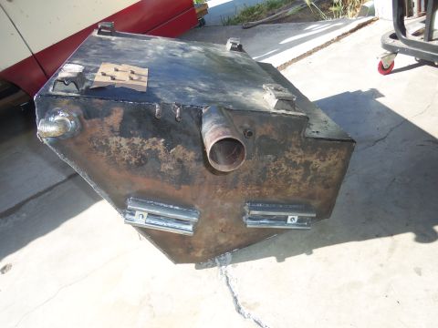 1968 Ford Bronco - A custom fuel tank, likely for a vehicle modification project, is shown outdoors.