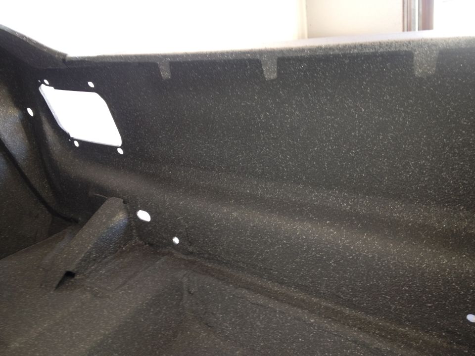 65 Mustang with Dupli Color Spatter Paint gray/white in trunk