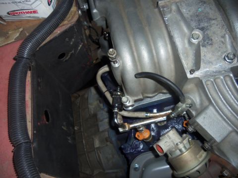 1968 Ford Bronco - Engine intake manifold and fuel system components shown in detail.