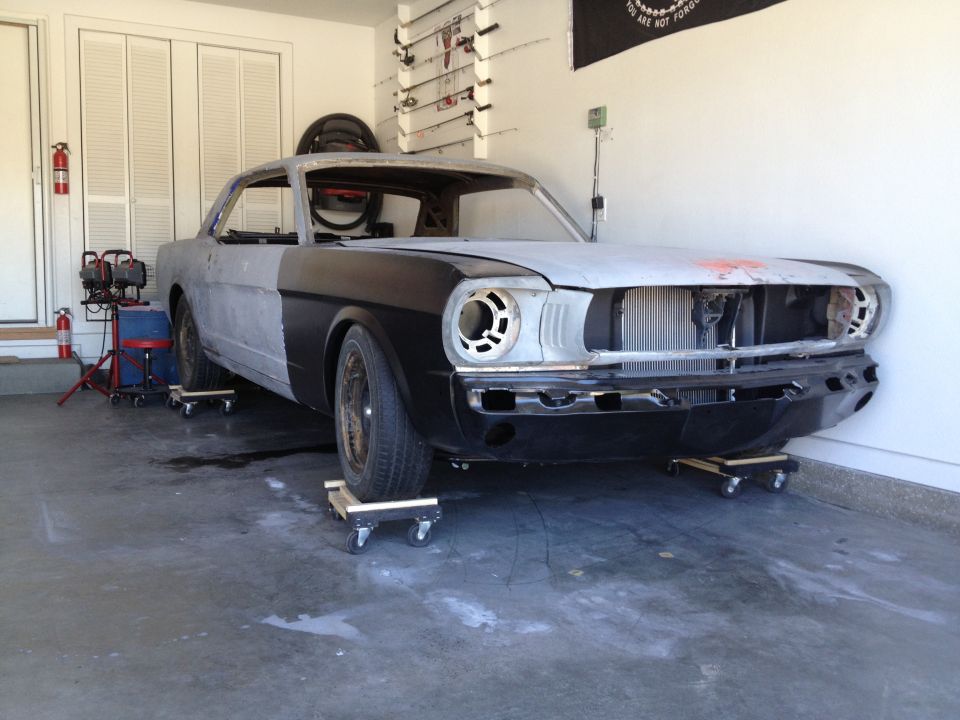 65 Mustang-front view w/ all metal on