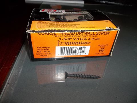 1995 Ford Bronco - A box of 155 coarse thread drywall screws is shown, with one screw laid out for detail.