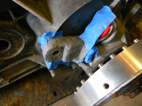 1995 Ford Bronco - taped off TC and used JB WELD STEEL STICK. molded steel stick in place after hardening, removed the bolt