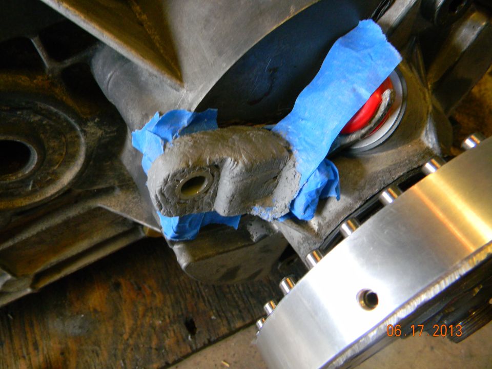 taped off TC and used JB WELD STEEL STICK.

molded steel stick in place

after hardening, removed the bolt
