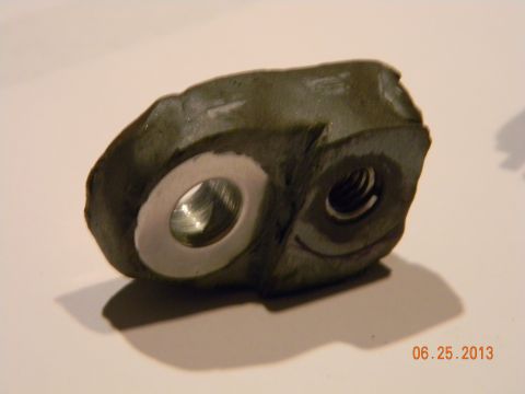 1995 Ford Bronco - revised bracket made the same, but installed a 5/16" heleicoil and used a flat washer, spacer, flat washer where it bolts to TC