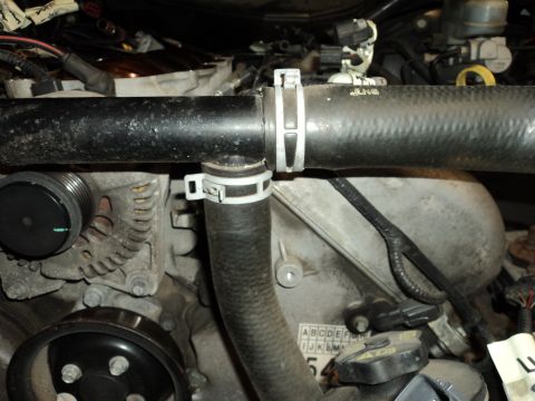 2004 Mercury Grand Marquis - Close-up view of engine hoses and alternator, with a watermark indicating the source.