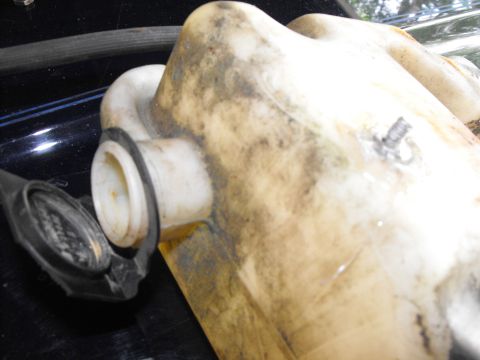 1986 Chrysler Fifth Avenue - Did I lather the nut and exposed bolt threads in anti-seize ? You betcha ! That overflow tank's nut will never spin on me again ! Why is th…
