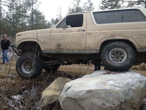 1979 Ford Bronco - Ford Bronco navigating rocky terrain off-road.