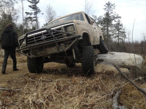 1979 Ford Bronco - This 1979 Ford Bronco is shown navigating a rocky obstacle course.
