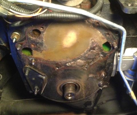 1978 Ford Bronco - This image shows a corroded engine component, likely from a vehicle's mechanical system.