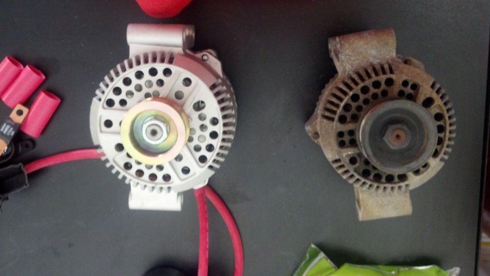 new and old alternators side-by-side