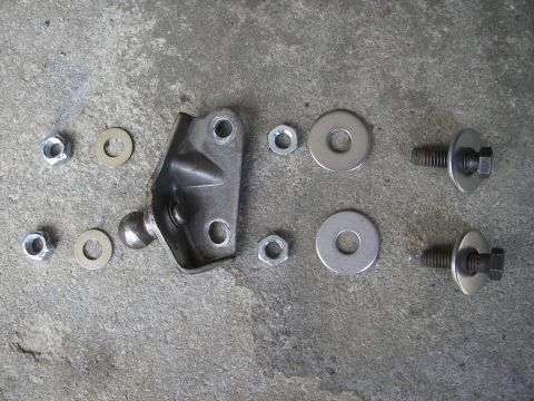 1972 Ford Ranchero - here's the stack of hardware; 7/16"-14 grade 8 bolts from the stash, a stainless fender washer on each side of the frame, a jam nut to…
