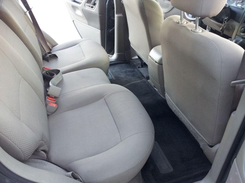 Interior rear seats and floor of a vehicle