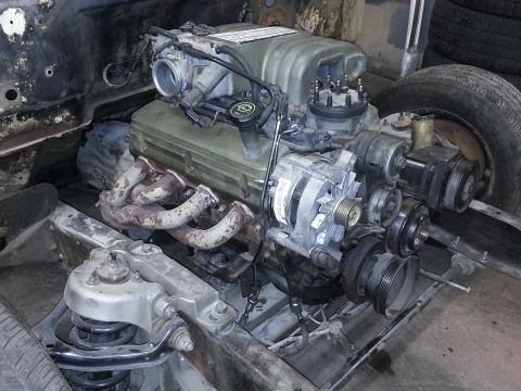 1967 Ford F-100 - Engine and chassis components are shown in this close-up view.