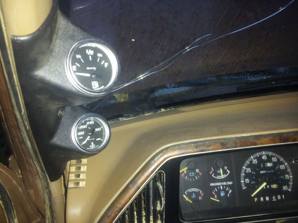 Interior gauges of a 1988 Ford Bronco, including fuel and voltmeter