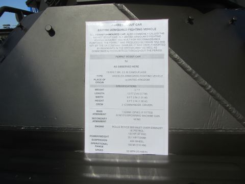 1964 Ford Ranchero - A document details the specifications and history of the Ferret armored scout car.