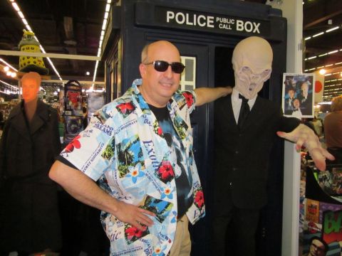 1991 Ford LTD Crown Victoria - A man poses with a figure in front of a Police Public Call Box, possibly at a convention.
