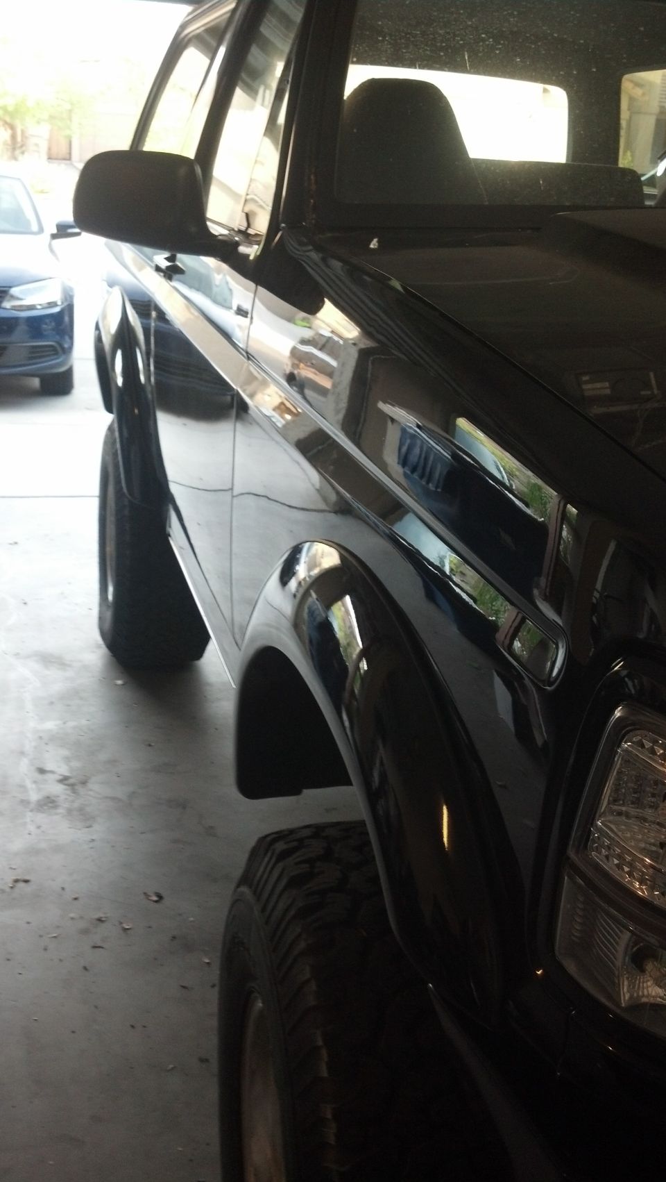 Black 1995 Ford Bronco 3/4 front view