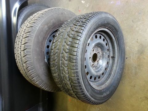 1967 Ford F-100 - A stack of tires and steel wheels are visible, with a watermark for Supermotors.net at the bottom right.