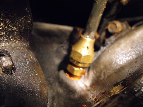1986 Chrysler Fifth Avenue - I did some clearancing around the base of the front trans fitting, with a sanding roll, but it would have fit without it. A stubby 5/8 inch…