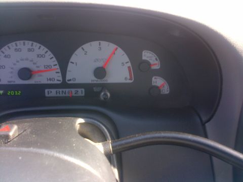 2003 Ford F-150 - Dashboard of a 2003 Ford F-150 Lightning showing the speedometer and tachometer.