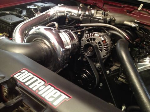 1992 Ford Crown Victoria - Custom engine bay a polished turbocharger and visible ADTR.net branding.