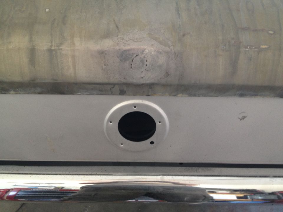 1965 Ford Mustang rear panel with fuel filler cap