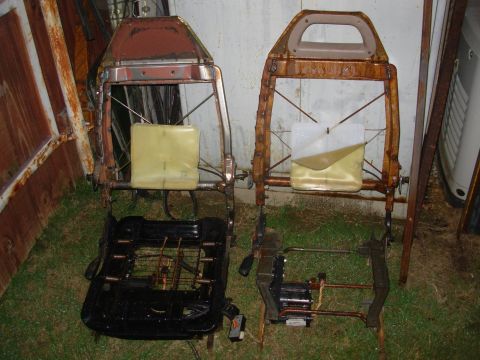 1994 Ford Crown Victoria - These are '97 E-series 4-way powered chairs that are going in my Bronco. The headrest area of the one on the L is solid, and its base is sl…