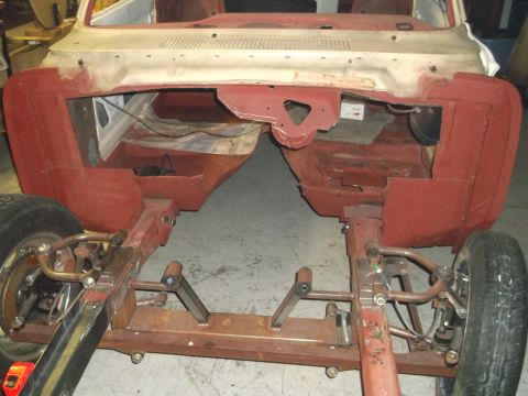 1964 Ford Fairlane - Cut out the old firewall, too many non-factory holes, etc... will replace with a new 20 ga panel eliminating the heater & all other unneces…