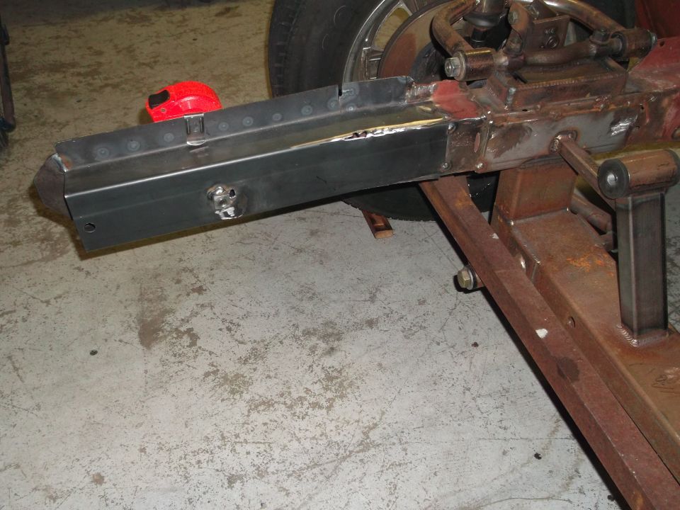 Made up an 18" frame section for the rt front. It was just too gone to save.