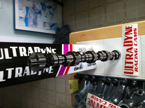 1992 Ford Bronco - A camshaft is displayed with Ultradyne Racing Cams branding visible on a sticker.